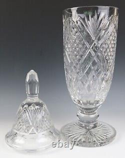 Huge 24 Galway Crystal Vase Covered Urn Trophy Cut Irish Glass Ireland Lead
