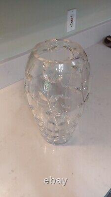 Huge Tiffany Crystal Cut Vine Vase