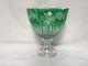 Ii83 Large Hungary Green Hand Cut Crystal Vase Bright Colors And Beautiful