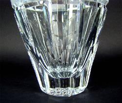 Imposant Czech Cut Crystal Glass ART DÉCO Vase with Squares Bohemia 1930s