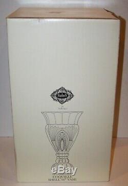 Incredible Huge Shannon Crystal Coquille Shell Exquisitely Cut 16 Vase In Box