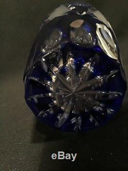 Incredible Imperial Faberge Cobalt Blue Cut Crystal Vase 8 1/2