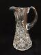Irena Poland Crystal Pitcher Vase With Diamond Cut 24% Lead Hand Cut, 10 1/2 Tall