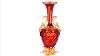 Italian Style Red Cut Crystal And Copper Vase H 68cm Gv Pg178