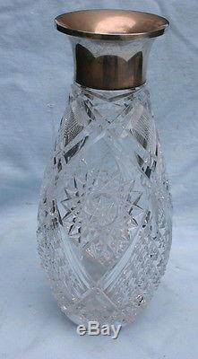 J. Fichler German 800 Silver & Cut Crystal Large Vase MAGNIFICENT