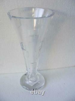 John Rocha Waterford Crystal Vase 10 Incline Geo Cut Glass with Original Tags