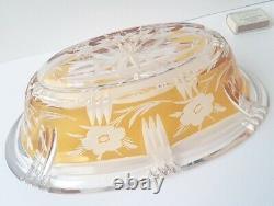 Josephinenhütte Bowl/Vase Flowers Crystal Glas Hand Cut Um 1930 L793