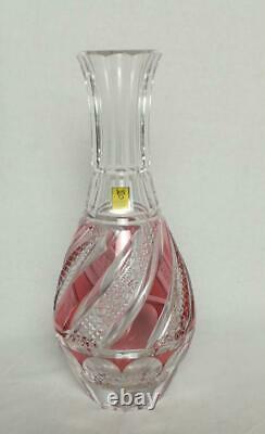 Kagami Crystal Red Faceted Vase, Saint-Clair