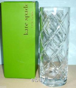 Kate Spade Lenox Calhoun Court 10 Cylinder Vase Crisscross Cut Crystal New