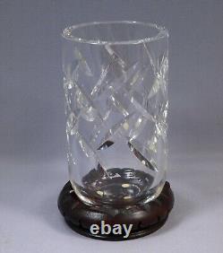 Kosta Boda Lead Crystal Cut Glass Vase by Goran Warff LARGE Signed