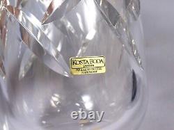 Kosta Boda Lead Crystal Cut Glass Vase by Goran Warff LARGE Signed