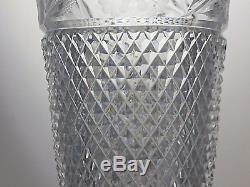 LARGE HEAVY IRISH CRYSTAL CUT GLASS VASE 12 1/4 (31 cms)TALL
