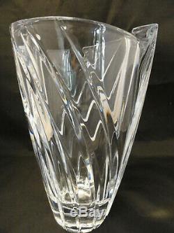 LARGE Lenox Hand Cut Lead Crystal Glass Vase signed 9 3/4 C4-4