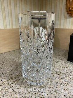 LQQK! (RARE) Beautiful Waterford Merano Pattern Diamond Cut Cylinder 8 Vase