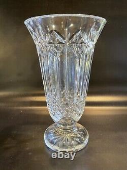 Large 12 Vintage Waterford Clear Cut Crystal Flower Table Top Vase