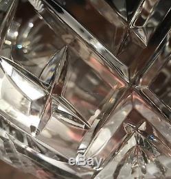 Large 8 x 9 Vintage Cut Crystal Glass Footed Rose Bowl Vase Centerpiece Urn