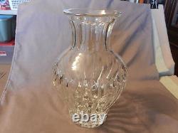 Large American Brilliant Period Deep Cut Crystal Vase Ribbed Pattern Starburst