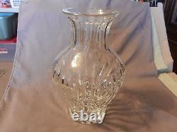 Large American Brilliant Period Deep Cut Crystal Vase Ribbed Pattern Starburst