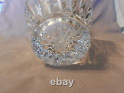 Large American Brilliant Period Deep Cut Crystal Vase Ribbed Pattern Starburst