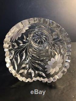 Large Antique ABP American Brilliant Deep Cut Crystal Vase/ Art Nouveau C. 1925