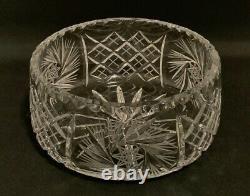 Large Bohemian Lead Crystal Pinwheel Star Cut Glass Salad / Fruit Trifle Bowl