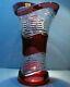 Large Caesar Crystal Red Vase Hand Cut To Clear Overlay Czech Bohemian Blown
