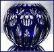 Large Cobalt Blue Rose Bowl Vase Cut To Clear Crystal Nachtmann Germany Bamberg
