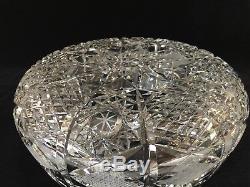 Large Cut Crystal Fruit Vase Bowl, 10 Diameter, 11 Widest, 4 1/2 High, 8 Lbs