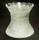 Large Cut Crystal Hourglass Shaped Vase Buttons & Daisies 7.5 Tall X 7.5 Wide