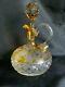 Large Czech Bohemian Crystal Glass Decanter Amber Cut To Clear Withgrapes & Vines