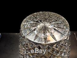 Large Czech Republic crystal cross cut vase