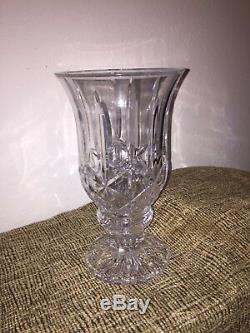 Large Deep Cut Crystal Pedestal Vase Footed Vase