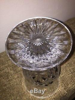 Large Deep Cut Crystal Pedestal Vase Footed Vase