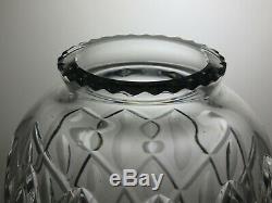 Large Lovely Heavy Lead Crystal Cut Glass Vase 13(32.5 Cm) Tall