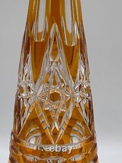 Large Orange Cut Crystal Decanter Vase Carafe Baccarat St. Louis