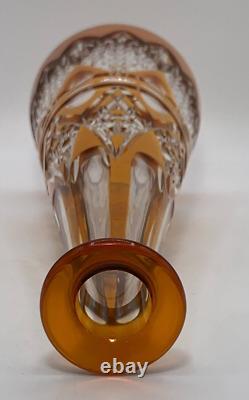 Large Orange Cut Crystal Decanter Vase Carafe Baccarat St. Louis