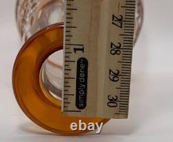 Large Orange Cut Crystal Decanter Vase Carafe Baccarat St. Louis