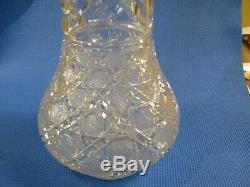 Large Vintage Brilliant Cut Crystal Glass Vase