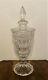 Large Vintage Heavy Cut Crystal Pedestal Urn Jar Vase With Lid 16