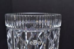 Large Waterford 10-Inch Irish Cut Crystal Vase Criss Cross Vintage retired
