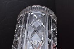 Large Waterford 10-Inch Irish Cut Crystal Vase Criss Cross Vintage retired