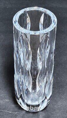 Late 20th Century Rogaska Yugoslavia Heavy Cut Crystal Vase 9 x 3