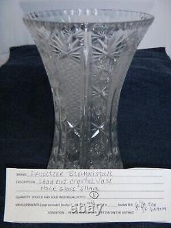 Lausitzer Bleikristall Clear Cut Lead Crystal Hour Glass Shape Vase