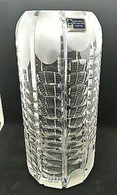 Lausitzer (Germany) 24% Lead Crystal, Hand Cut 10 Vase with Optic Design, Unique