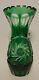 Lausitzer Glas Green Cut To Clear Hand Cut Lead Crystal Vase Exquisite