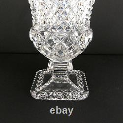 Lead Crystal Glass Vase Hand Cut 9 Tall Vintage EUC