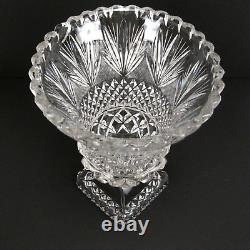 Lead Crystal Glass Vase Hand Cut 9 Tall Vintage EUC