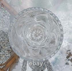 Lead crystal vase. Handmade in Poland in the 1970s