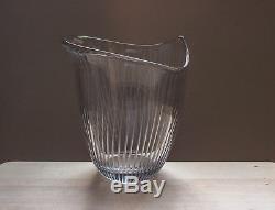 Line Cut Crystal Glass Sculpture, Vase 3512, Tapio Wirkkala, 1950 Art Iittala