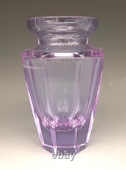 MOSER Signed Bohemian Art Glass Cut Crystal Alexandrite ETERNITY 4.75 Vase